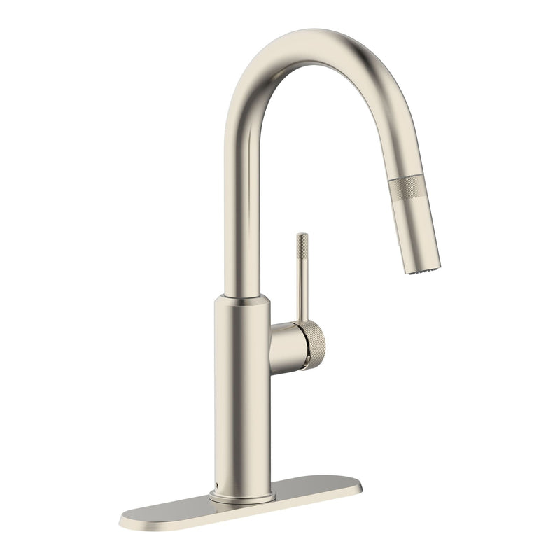 Danze Colby 1-Handle Pull-Down Kitchen Faucet with Knurled Accents, Stainless Steel Y4