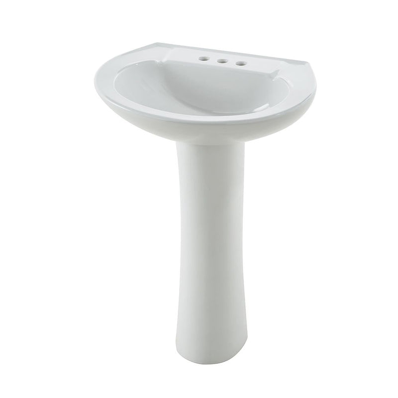 Danze Pedestal Sink with Leg, White, 22.64 x 18 x 33.66-in M3