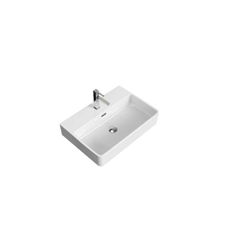 Danze Scratch-Resistant Rectangle Vessel Sink, White, 23.6-in x 16.5-in O3