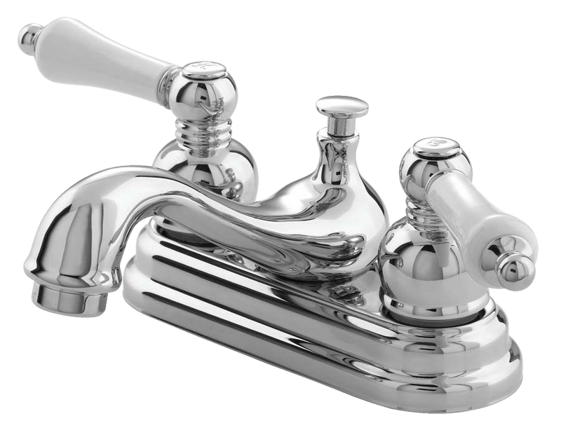 Danze Sheridan Double Handle 4-in Centreset Bathroom Sink Faucet with Pop-Up Drain, Chrome J0