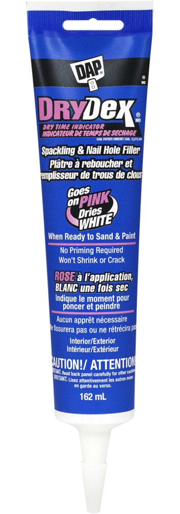DAP DryDex Spackling Nail & Hole Repair Filler with Dry Time Indicator, Shrink-Proof, 162-mL J2