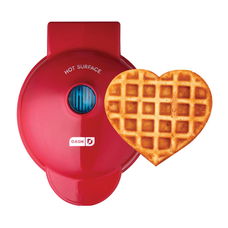 Dash Heart Compact Mini, Non-Stick Waffle Maker, Red F1