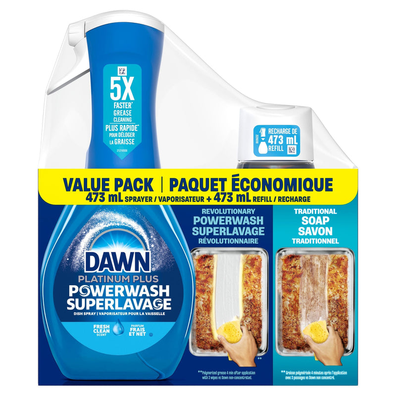 Dawn Platinum Powerwash Dish Spray, Fresh Scent Bundle, 1 Starter-Kit G2