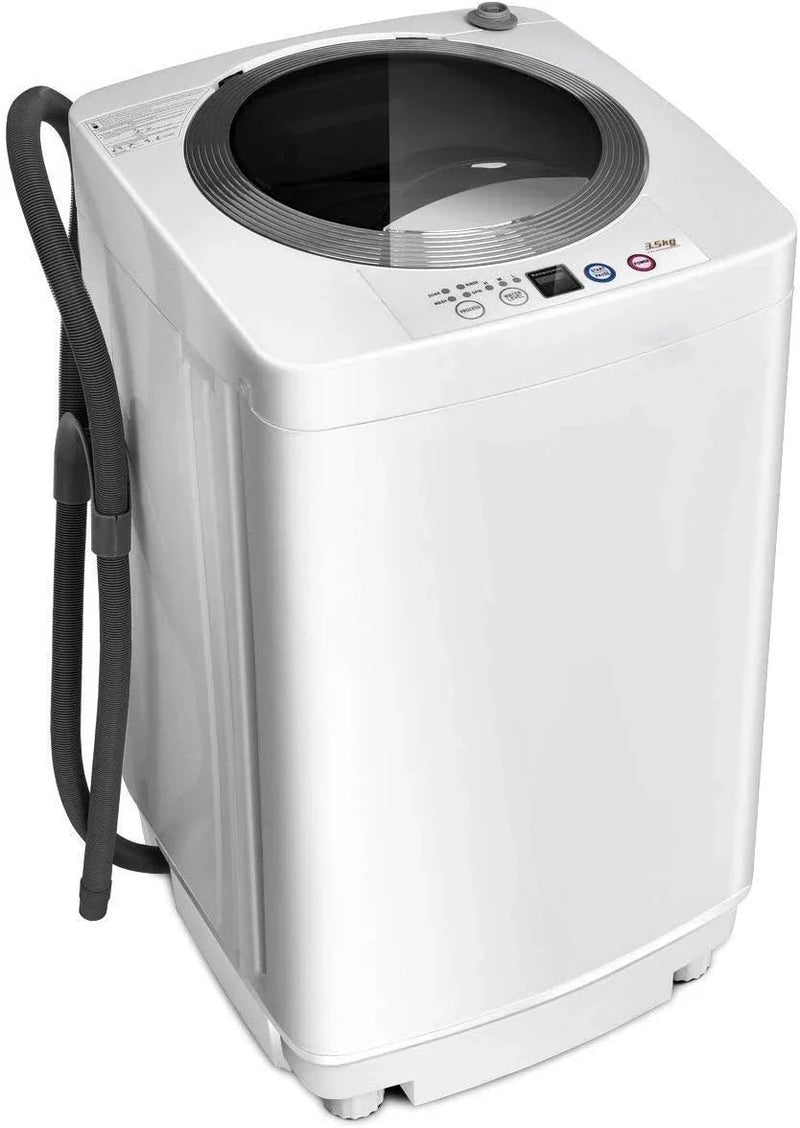Portable Washing Machine, Full Automatic Washer and Dryer Combo, with Built-in Pump Drain 8 LBS Capacity Compact Laundry Washer Spin Dryer for Apartment RV Dorm S6