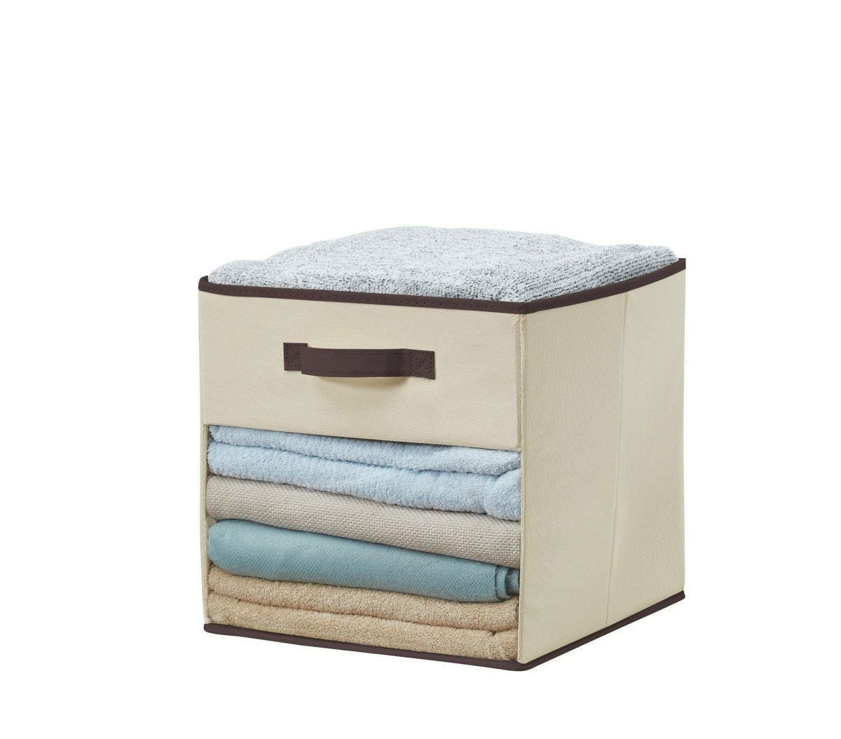 Decomomo Collapsible Transparent Front Cube, 11-in, 6-pk, Beige