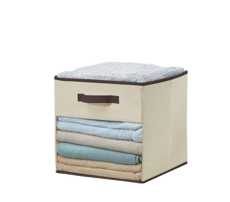 Decomomo Collapsible Transparent Front Cube, 11-in, 6-pk, Beige F1