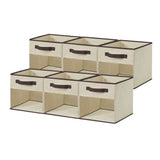 Decomomo Collapsible Transparent Front Cube, 11-in, 6-pk, Beige