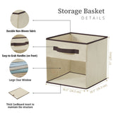 Decomomo Collapsible Transparent Front Cube, 11-in, 6-pk, Beige