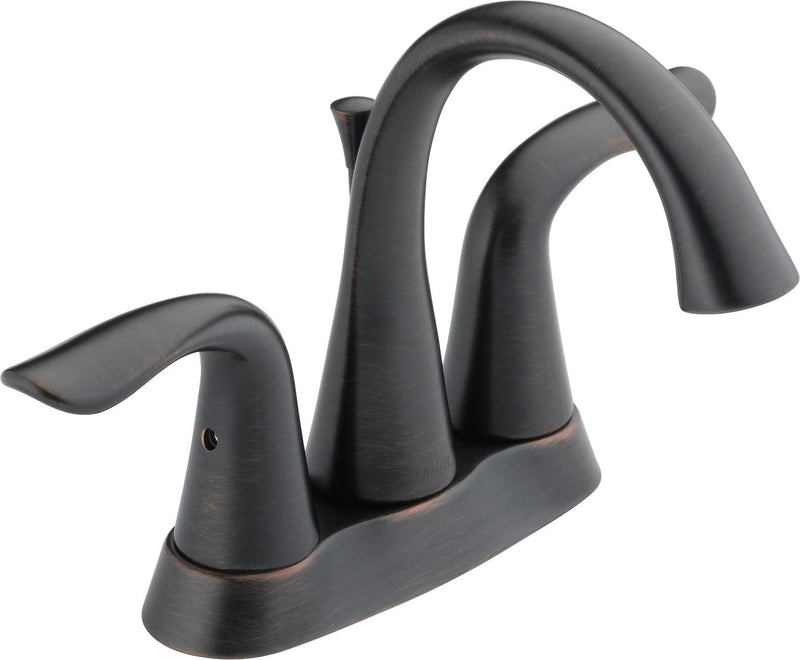 Delta Faucet Lahara Double Handle Rigid Spout 4-in Centerset Bathroom Sink Faucet, WaterSense Certified, Venetian Bronze C5