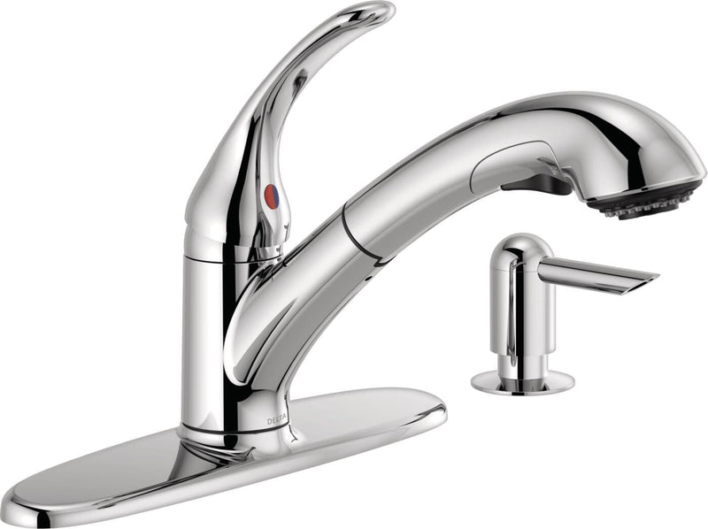 Delta Principals Single Handle Pull Out Kitchen Faucet, Chrome G9