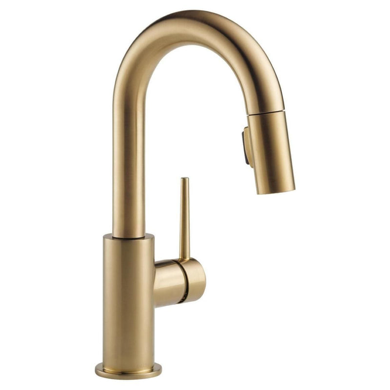 Delta Trinsic 1-Handle Pull-Down Bar/Prep Faucet, Champagne Bronze J8