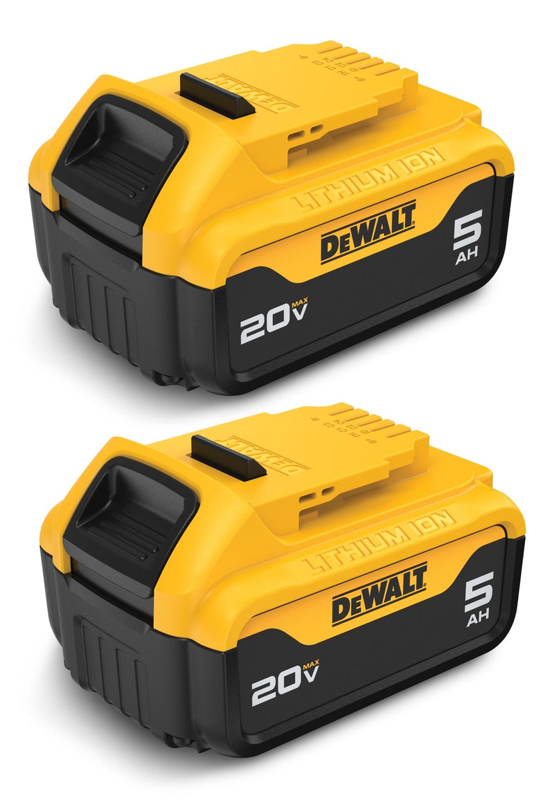 DEWALT DCB205-2 20V MAX Lithium-Ion 5.0Ah Battery Pack with LED Fuel Gauge, 2-pk G1