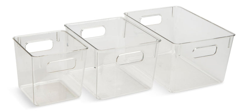 Dial Multi-Size Clear Storage Bin Set, 3-pc P8