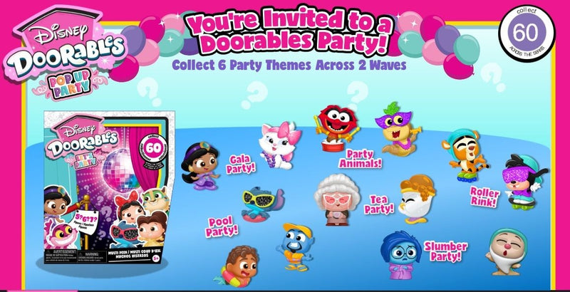Disney Doorables Pop Up Party Multi Peek for Ages 5+, Assorted Figures D6