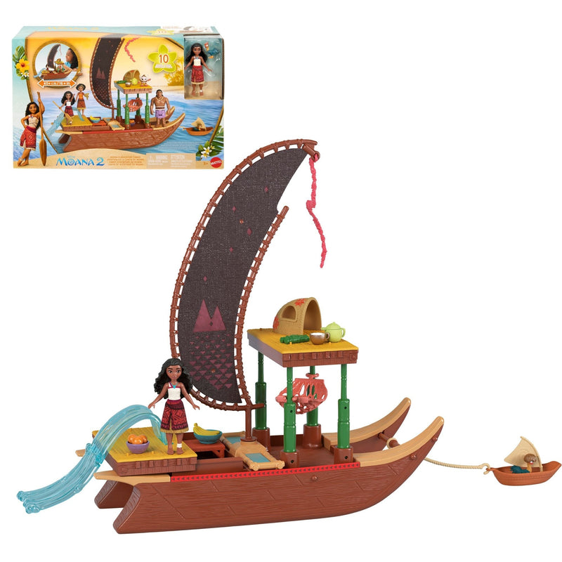 Disney Princess Moana's Adventure Canoe Transforming Toy Set for Ages 4+ P0