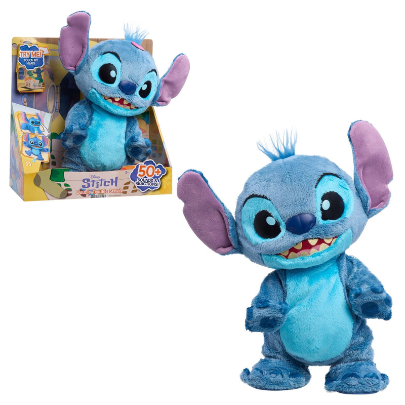 Disney Stitch Double Trouble Interactive Plush, Blue Q6