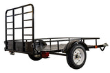 DK2 by Marlon 4x6-ft Single-Axle Black Open Rail Utility Trailer with Ramp Gate, 1314-lb Capacity