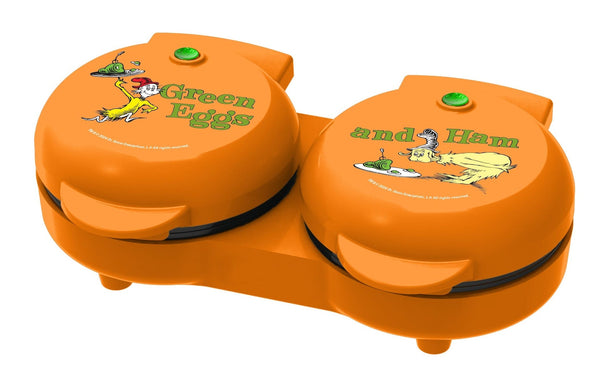 Dr. Seuss Dual Non-Stick Mini Grill & Griddle, 1100 W, Orange N9