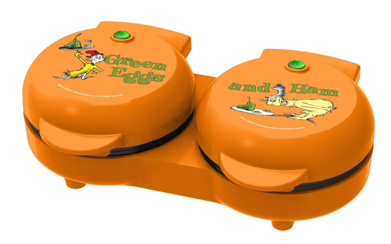 Dr. Seuss Dual Non-Stick Mini Grill & Griddle, 1100 W, Orange N9