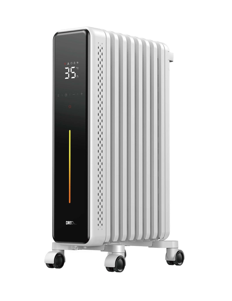 DREO Home 1500W Digital Electric Oil-Filled Radiator Heater with Thermostat, White T2