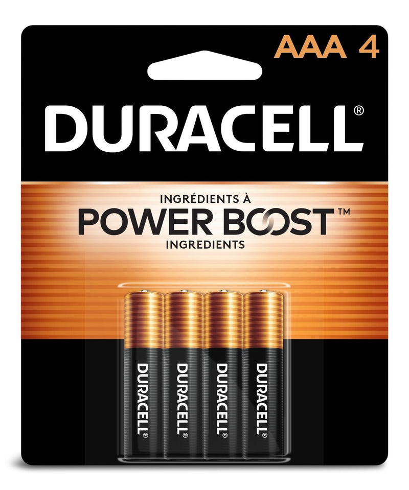 Duracell Coppertop AAA Batteries, Alkaline, 4-pk K1