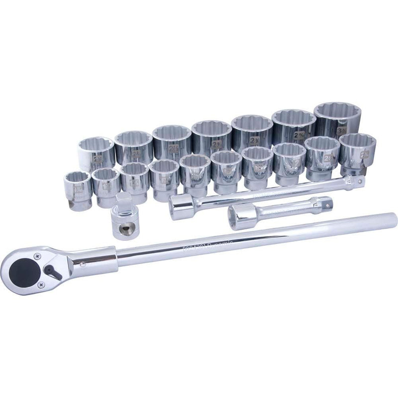 Dynamic Tools 1-in Drive 12 Point Standard Socket & Attachment Set, SAE, 21-pk R7