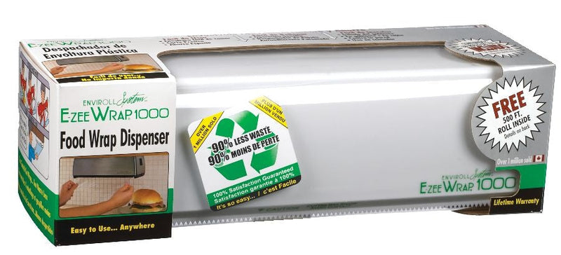E-Zee Wrap Non-stick Food Plastic Wrap Dispenser with 500-ft Plastic Wrap Included W7
