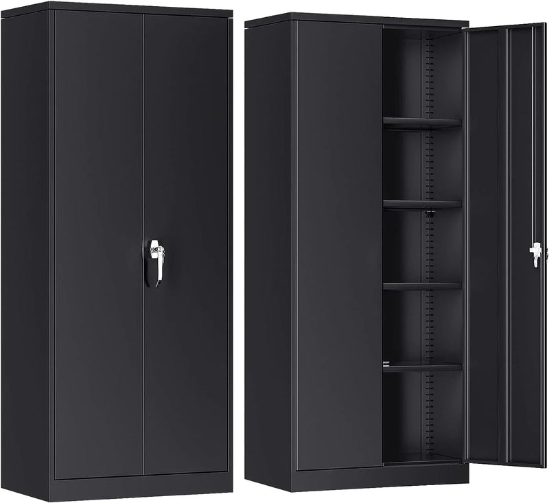 Atripark Metal Storage Cabinet with Lock, 72" Lockable Garage Tool Cabinet with Doors H4