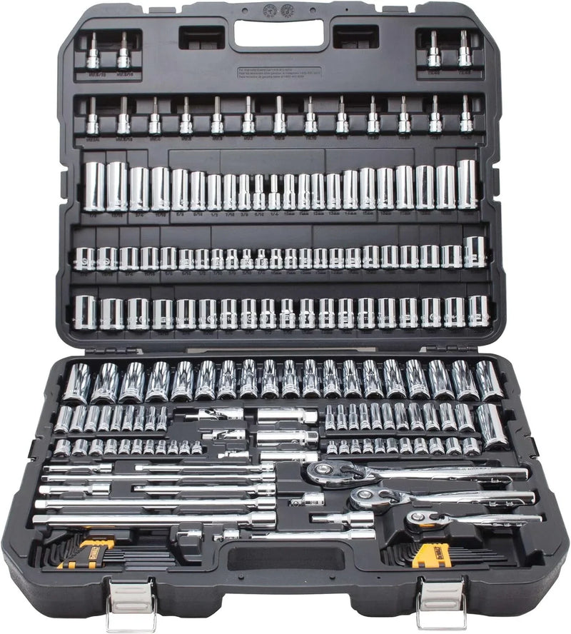 Mechanics Tool Set, SAE and Metric, 1/2, 1/4, 3/8 Drive Sizes, 192-Piece K7