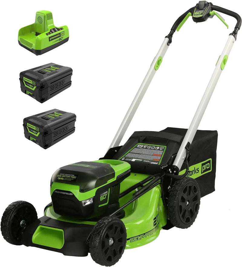 60V 21” Cordless (Self-Propelled) Lawn Mower , 2 x 4.0Ah Batteries and Dual Port Rapid Charger W0