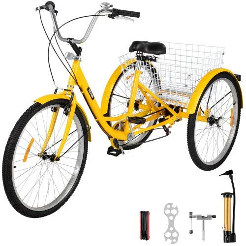 Adult Tricycle 26 7 Speed 3 Wheel Trike Bicycle Bike Cruise w Basket Shooping K7