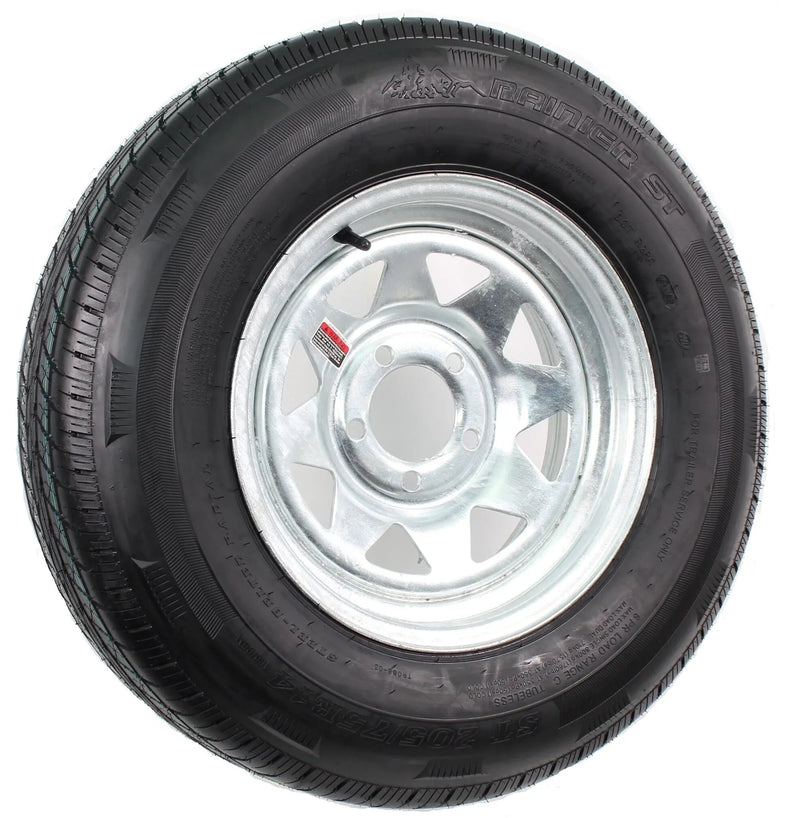 Radial Trailer Tire on Rim ST205/75R14 with 5 Lug Galvanized Spoke Wheel S6