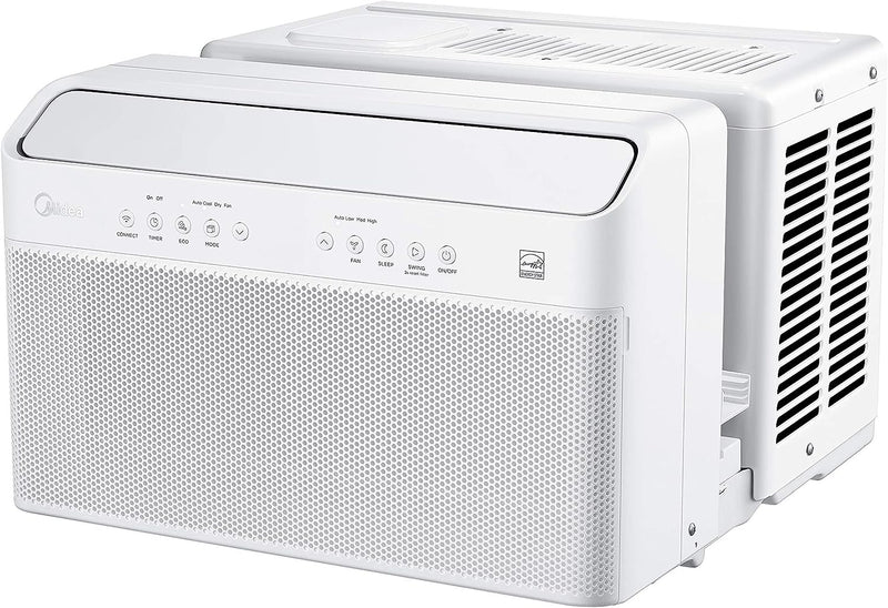 U-Shaped Inverter Window Air Conditioner 12,000BTU with Open Window Flexibility, Robust Installation,Extreme Quiet, 35% Energy Saving, Smart Control, Alexa, Remote, Bracket Included (Renewed) P0