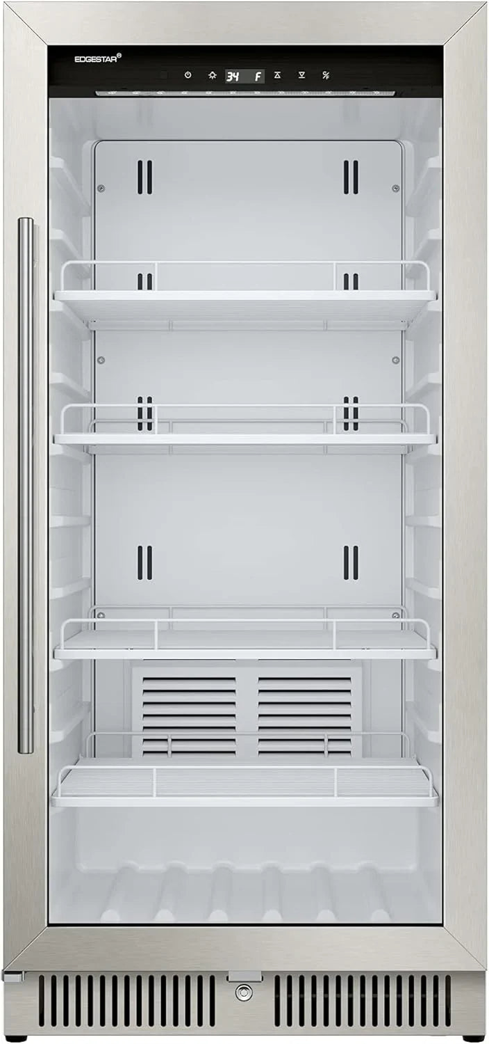 22" Wide 10.1 Cu. Ft. Commercial Beverage Merchandiser – Stainless Steel, Temp Alarm, Reversible Door I8