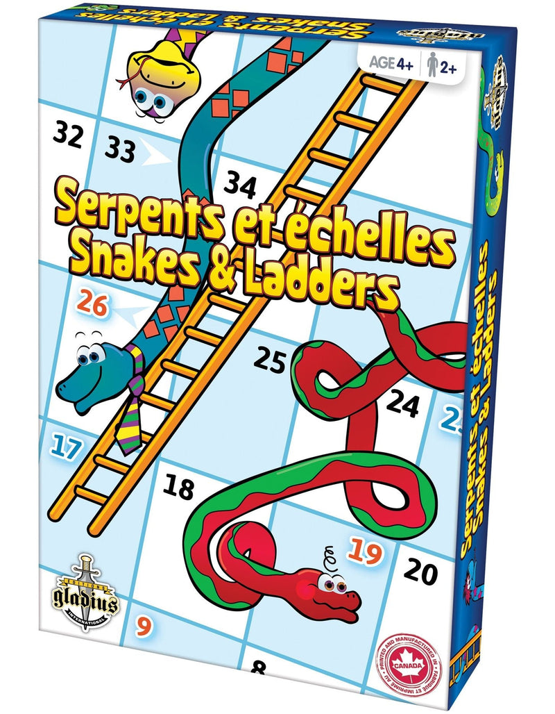 Editions Gladius Snakes & Ladders Classic Family Board Game Set, Ages 4+ H5