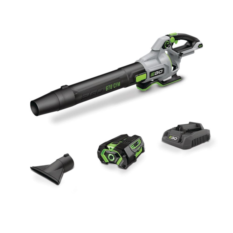 EGO POWER+ 56V Brushless Cordless 670 CFM Leaf Blower, Includes (1) 4.0Ah Battery and (1) 320W Charger, LB6703 S1
