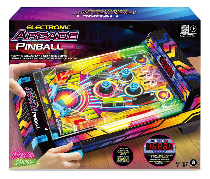 Electronic Arcade Pinball, Vibrating Bumpers and LED Lights, Ages 6+ M1