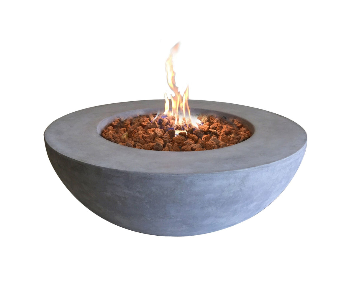 Elementi Lunar Bowl Fire Pit, Natural Gas, Light Grey, 45,000 BTU