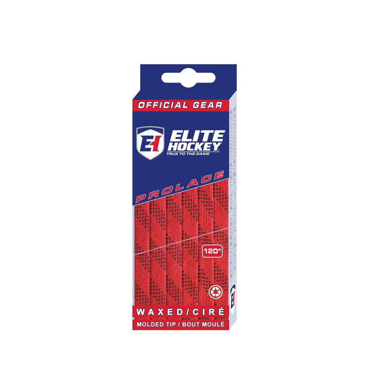 Elite Hockey Prolace Skate Laces, Waxed, Red, Assorted Sizes R4