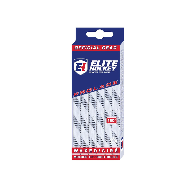 Elite Hockey Prolace Skate Laces, Waxed, White, Assorted Sizes C3