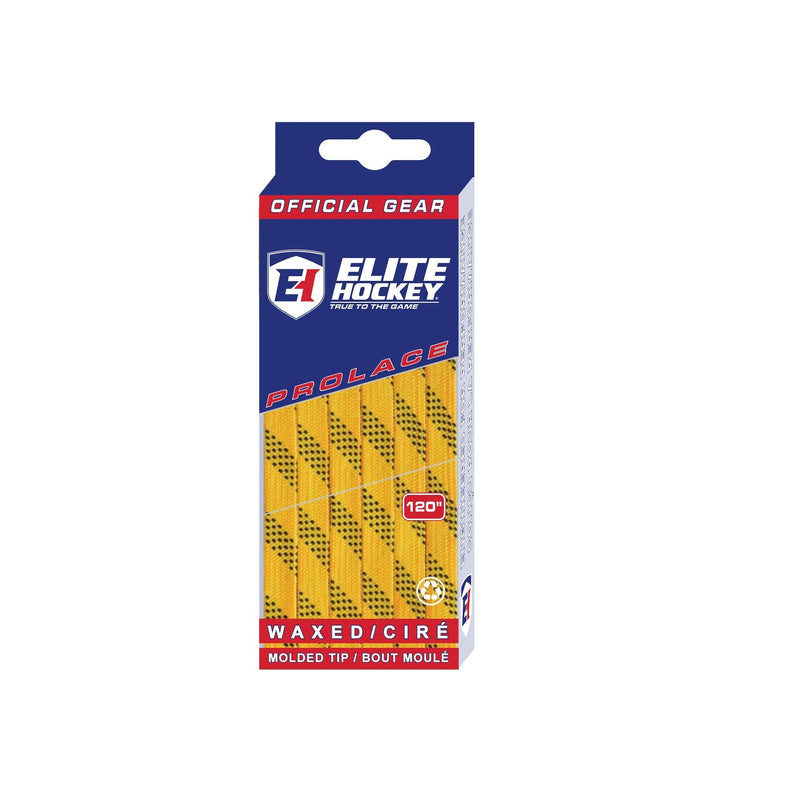 Elite Hockey Prolace Skate Laces, Waxed, Yellow, Assorted Sizes B7
