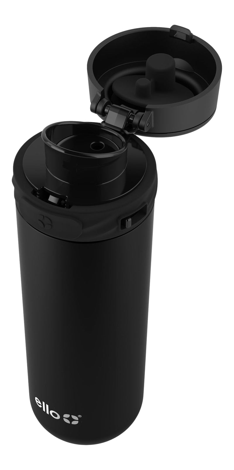 ello Haven Vacuum Insulated Stainless Steel Travel Mug, 16-oz, Black, with Carry Loop A0