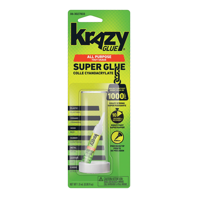 Elmer's Instant Krazy Glue All-Purpose Adhesive, Bonds Rubber/Plastic/Metal/Ceramic, Clear, 2-mL H6