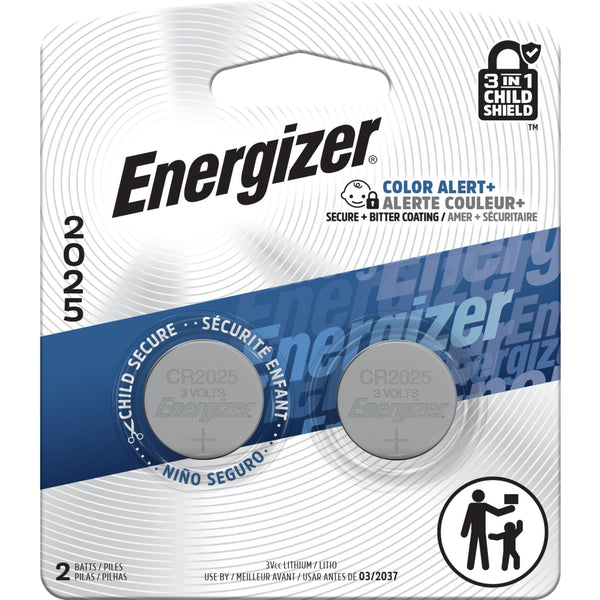 Energizer 2-pk CR2025 3V / 3 Volt Lithium Coin Cell Batteries, Long Lasting K5