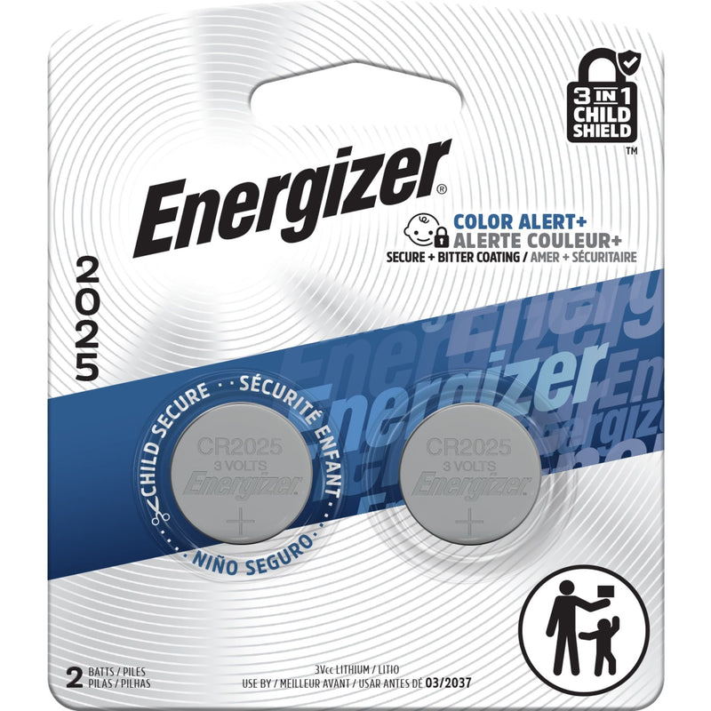 Energizer 2-pk CR2025 3V / 3 Volt Lithium Coin Cell Batteries, Long Lasting K5