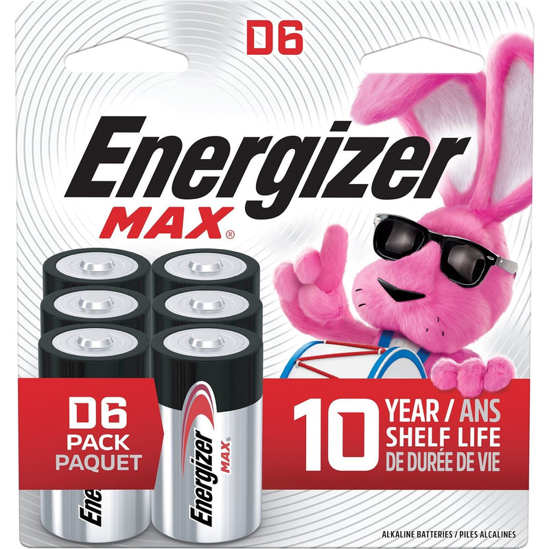 Energizer Alkaline D Battery, 6-Pack W3