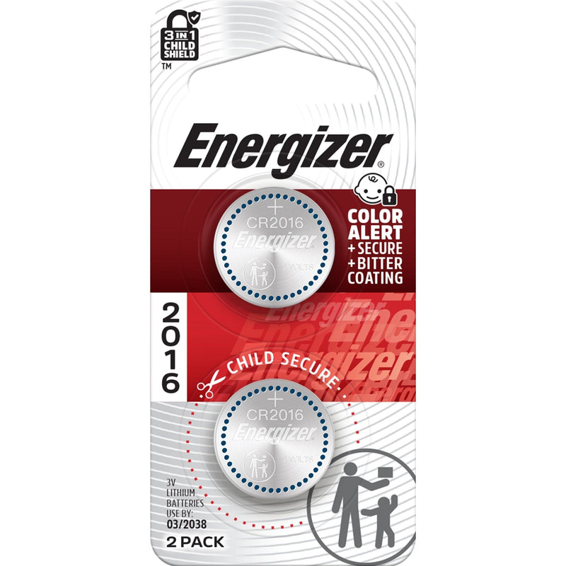 Energizer CR2016 3V / 3 Volt Lithium Coin Cell Batteries for Watches & Electronics, 2-pk Q7