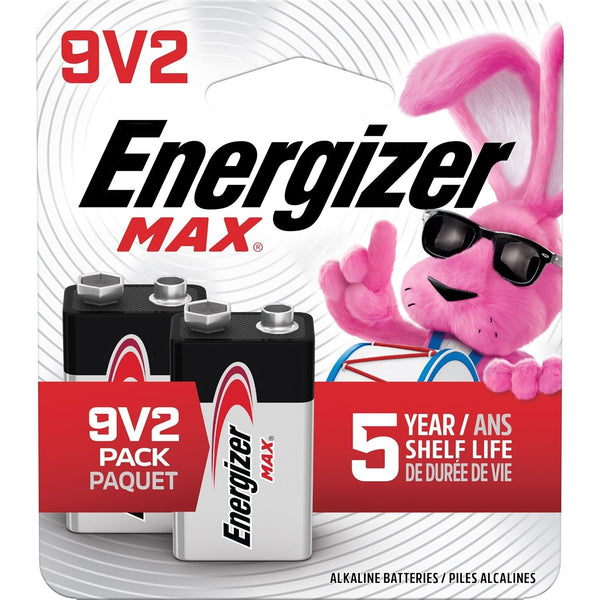 Energizer Max 2-pk 9V / 9 Volt Alkaline Batteries, Long Lasting, All Purpose V4