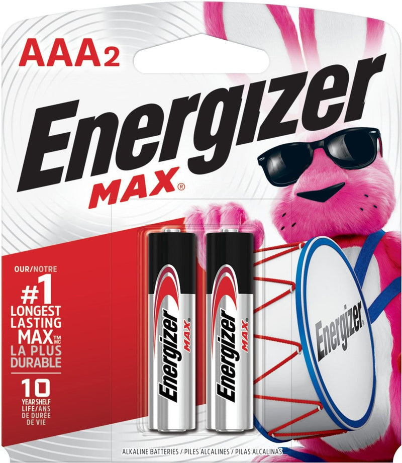 Energizer Max 2-pk AAA Alkaline Batteries, Long Lasting, All Purpose C5