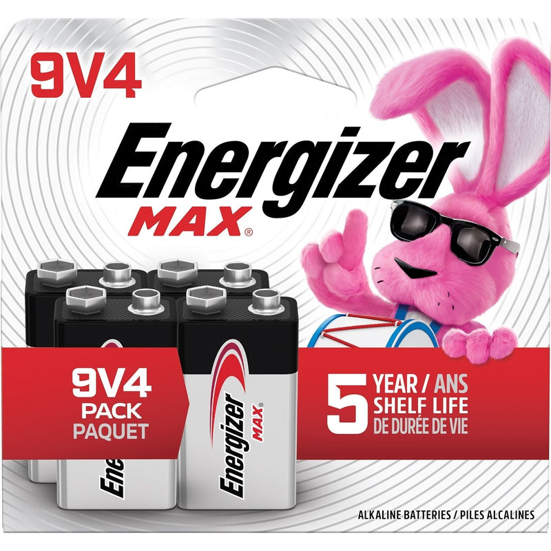 Energizer Max 9V Batteries, Long Lasting, All Purpose, Alkaline, 4-pk K9